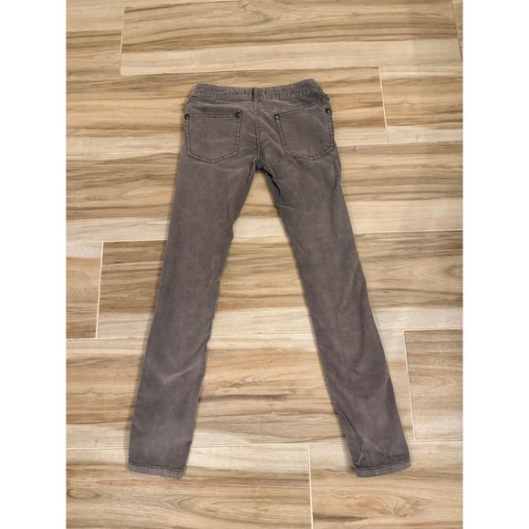 Free People Gray Corduroy Skinny Pants Low Rise Fine Wale 1855-16515125 Size 25 - Picture 3 of 5